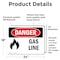 Signmission Gas Line Danger Sign, Vinyl Decal, 24in W x 18in L, 2PK OS-2PACK-DS-D-1824-L-1272 - alternate 2